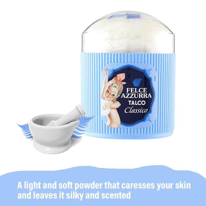 Felce Azzurra Talcum Powder Classic With Assorted Puff 250g - Easy Pharmacy LLC