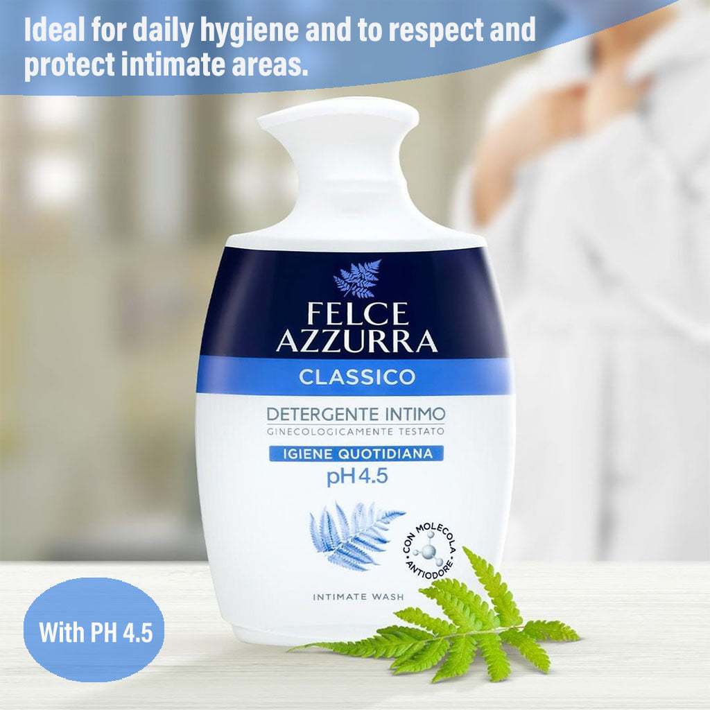 Felce Azzurra Classic Intimate Wash Original, pH 4.5, 250ml - Easy Pharmacy LLC
