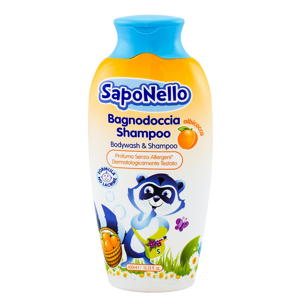 Saponello Delicate Bodywash Shampoo Apricot For Children 400ml - Easy Pharmacy LLC