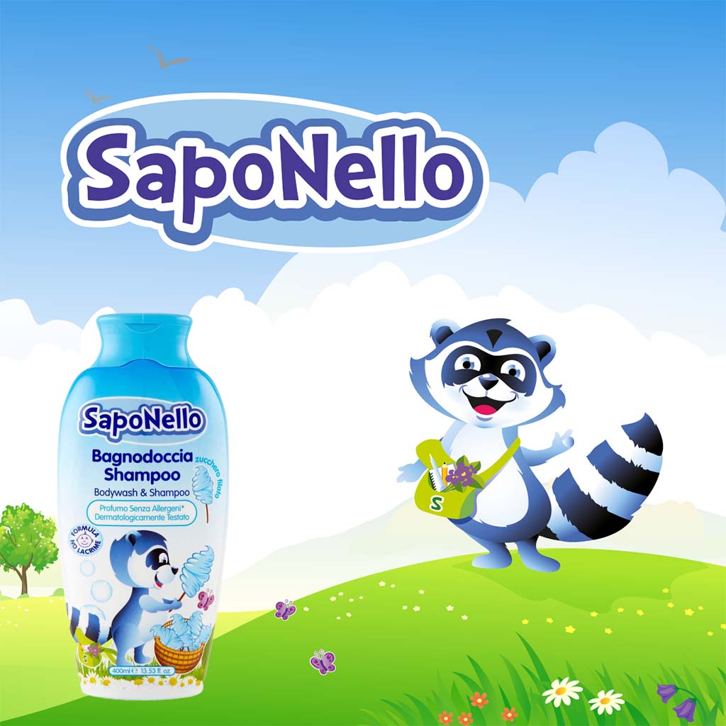 Saponello Delicate Bodywash Shampoo Cotton Candy For Children 400ml - Easy Pharmacy LLC