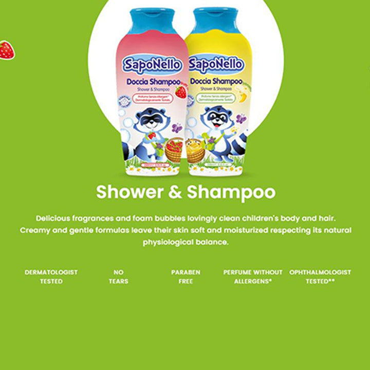 Saponello Moisturizing Fruity Shower & Hair Gel Shampoo For Children 250ml - Easy Pharmacy LLC