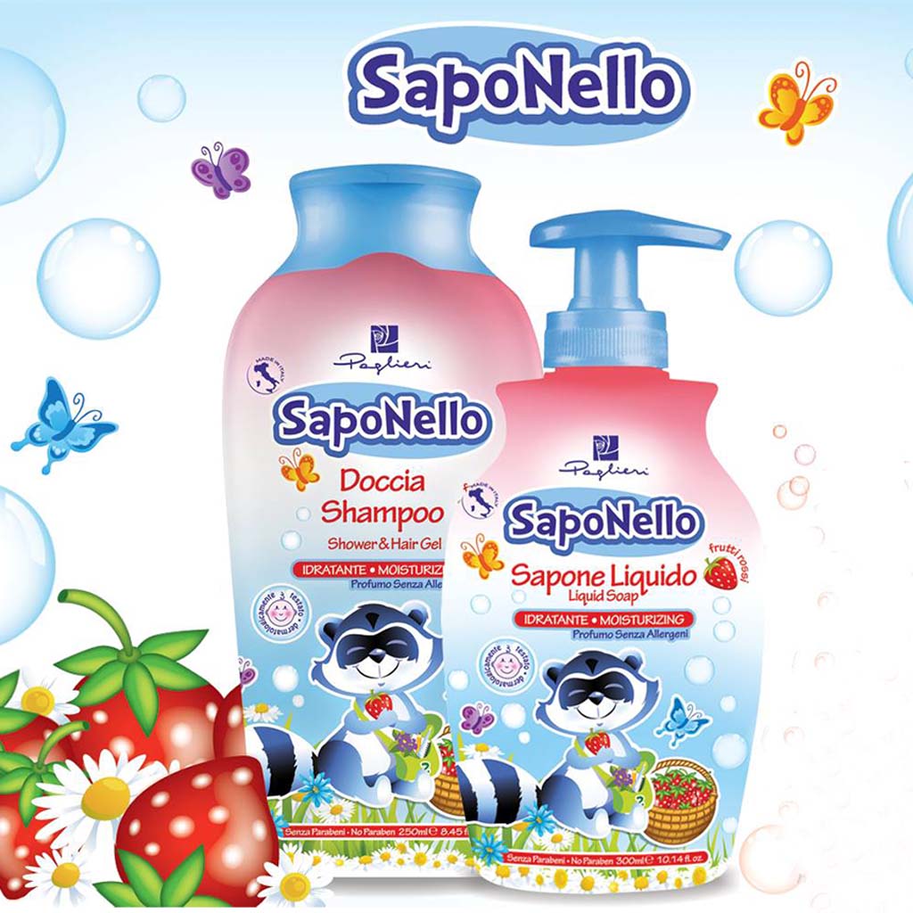 Saponello Moisturizing Fruity Shower & Hair Gel Shampoo For Children 250ml - Easy Pharmacy LLC