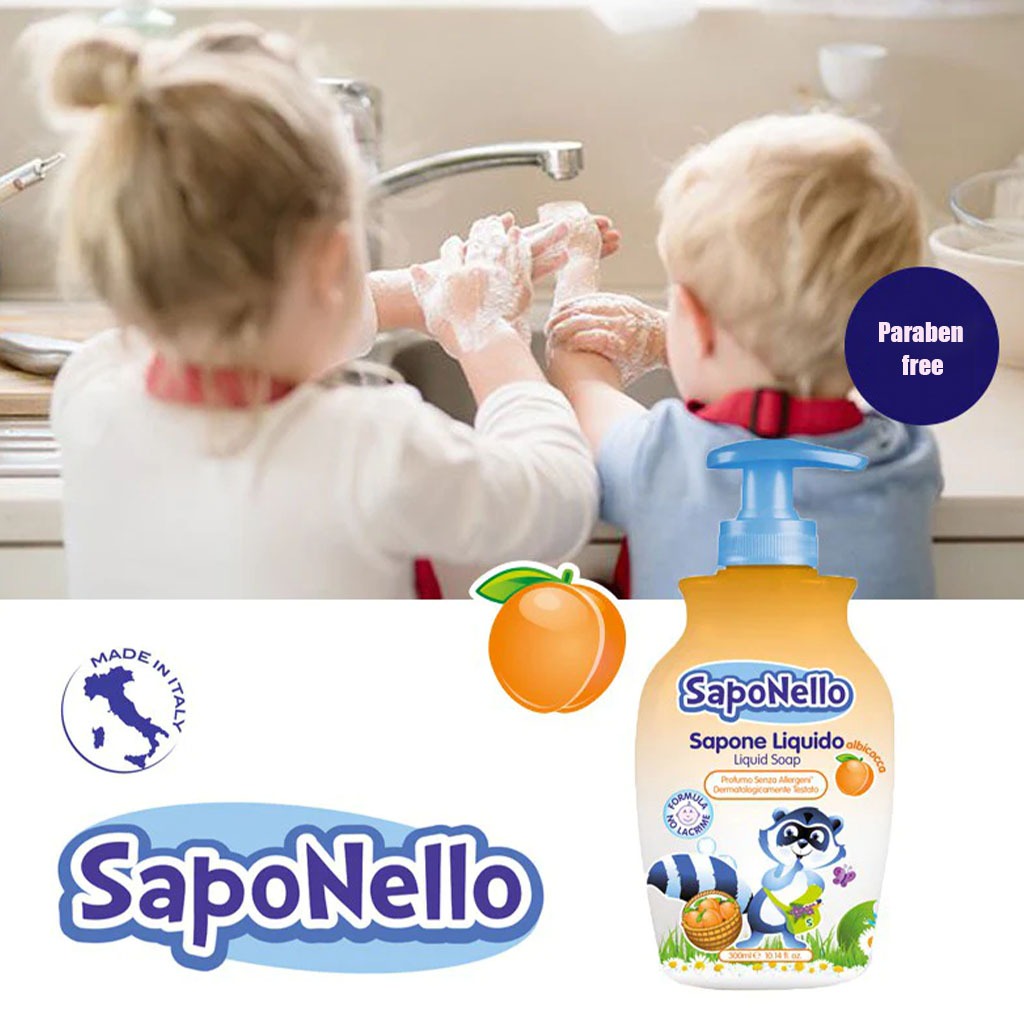 Saponello Baby Liquid Soap Apricot 300ml - Easy Pharmacy LLC