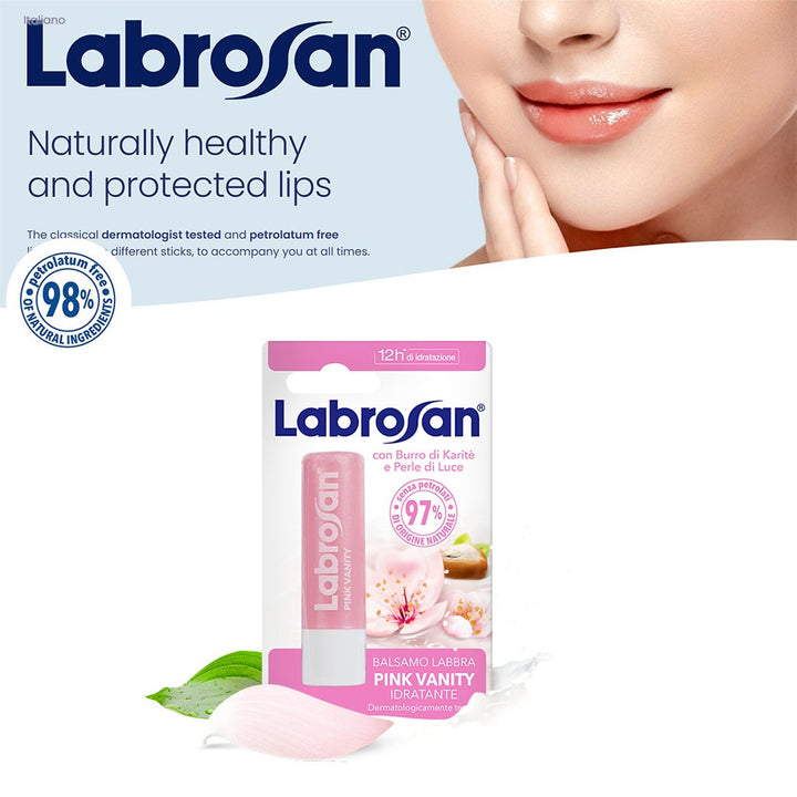 Labrosan Blister Lip Balm Pink Vanity For 12 Hour Moisturization 5.5ml - Easy Pharmacy LLC