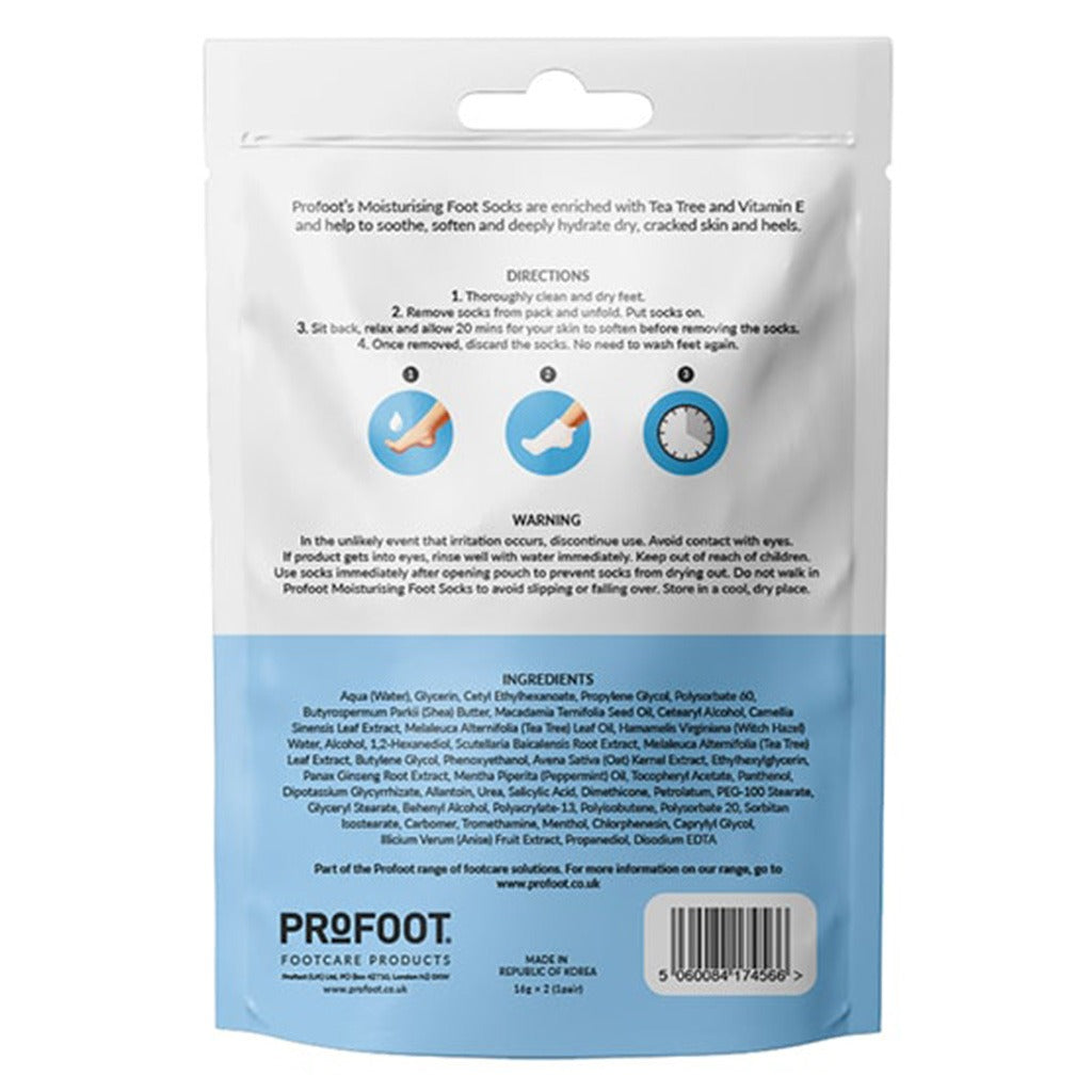 Profoot Deep Moisturizing Foot Socks With Tea Tree & Vitamin E For Dry Skin Repair, Pack of 1 Pair - Easy Pharmacy LLC