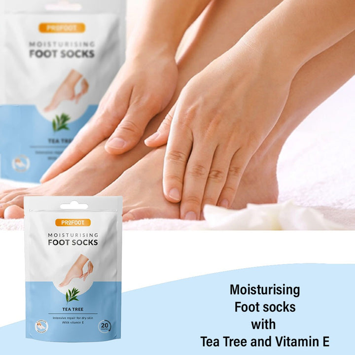 Profoot Deep Moisturizing Foot Socks With Tea Tree & Vitamin E For Dry Skin Repair, Pack of 1 Pair - Easy Pharmacy LLC