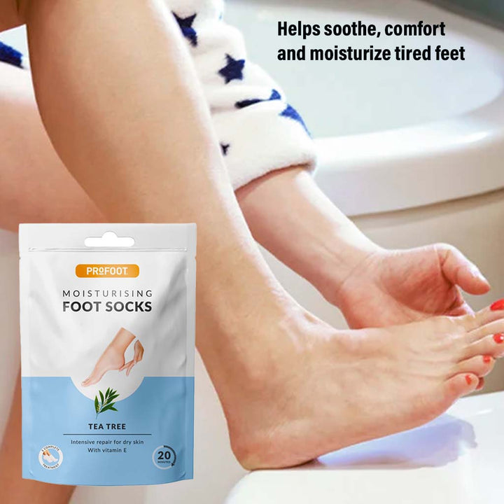 Profoot Deep Moisturizing Foot Socks With Tea Tree & Vitamin E For Dry Skin Repair, Pack of 1 Pair - Easy Pharmacy LLC