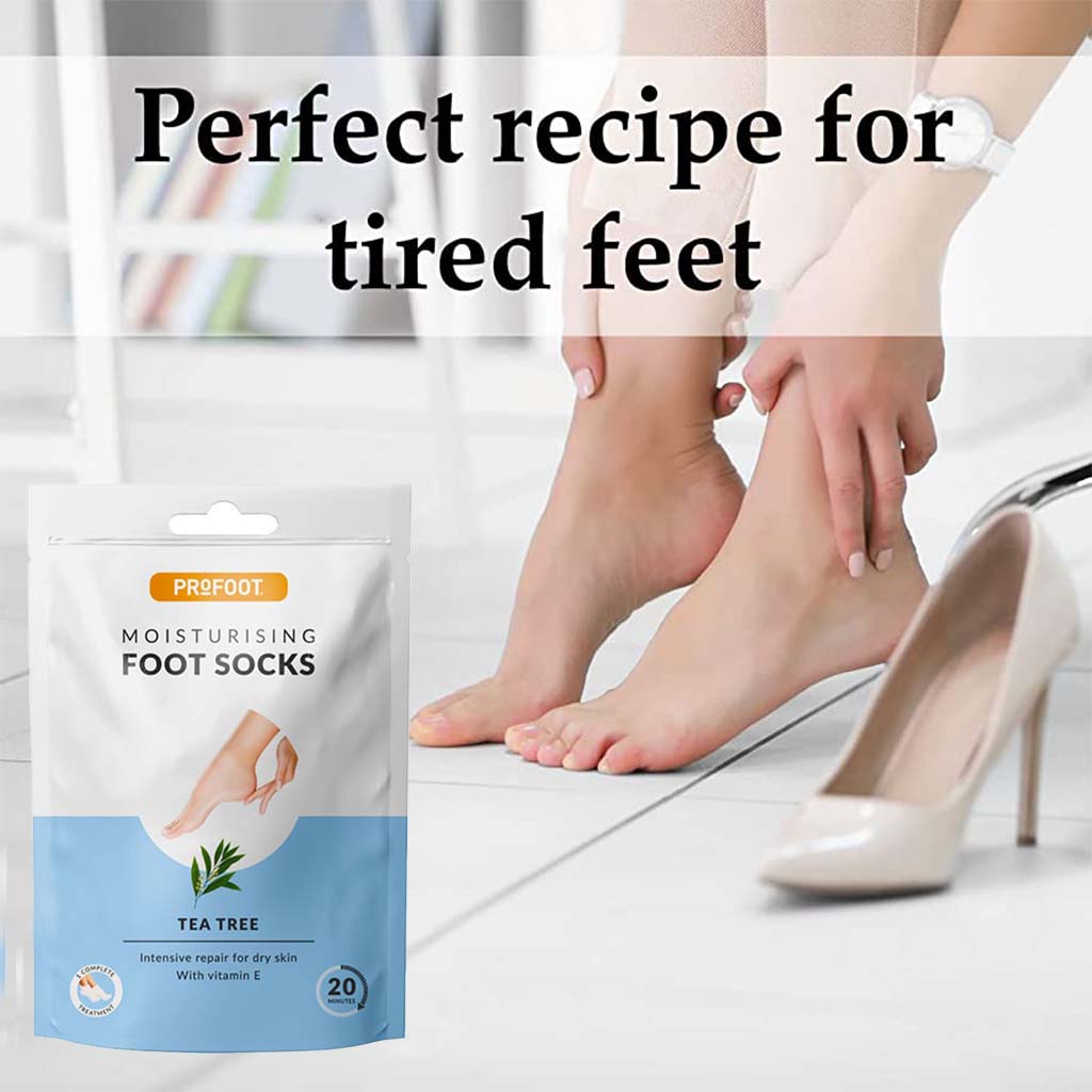 Profoot Deep Moisturizing Foot Socks With Tea Tree & Vitamin E For Dry Skin Repair, Pack of 1 Pair - Easy Pharmacy LLC