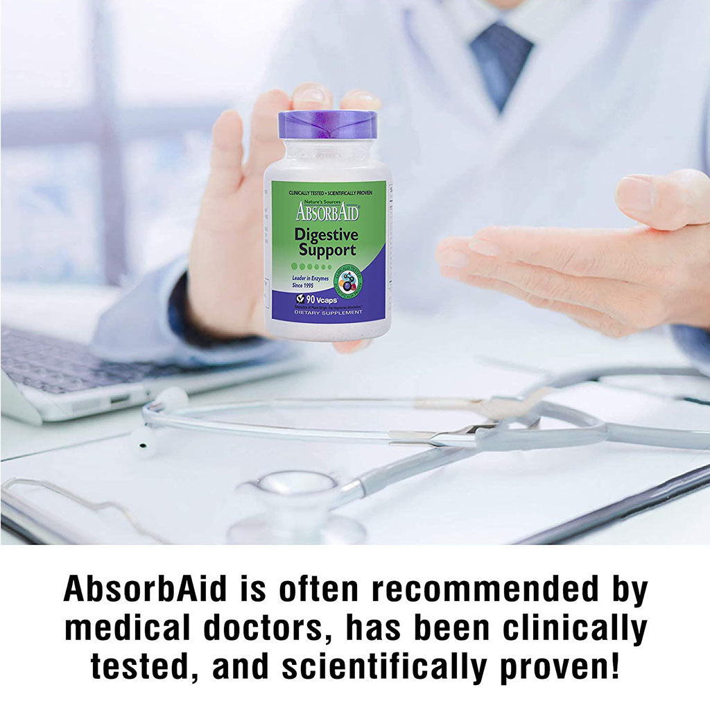 Nature's Sources AbsorbAid Digestive Enzyme Vegetarian Capsules For Digestive Support, Pack of 90's - Easy Pharmacy LLC