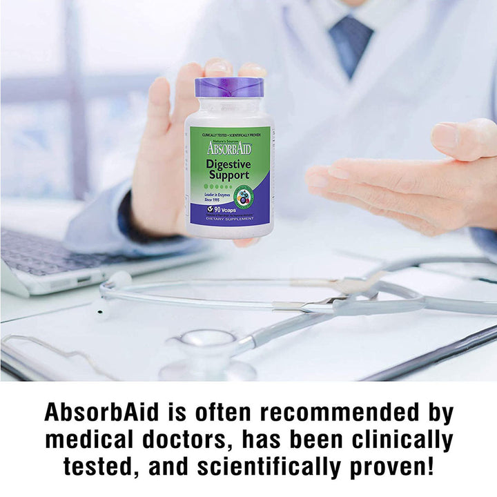 Nature's Sources AbsorbAid Digestive Enzyme Vegetarian Capsules For Digestive Support, Pack of 90's - Easy Pharmacy LLC