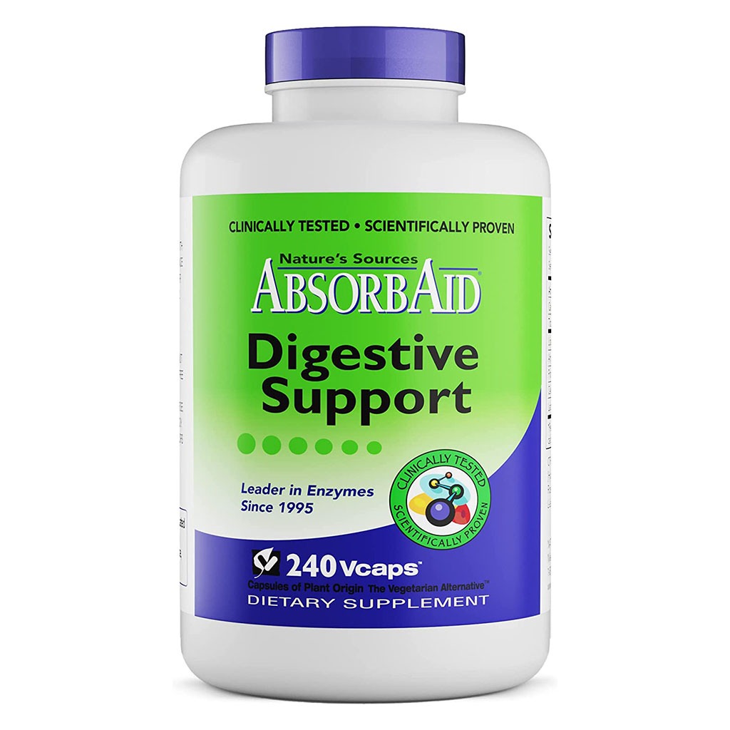 Nature's Sources AbsorbAid Digestive Enzyme Vegetarian Capsules For Digestive Support, Pack of 240's - Easy Pharmacy LLC