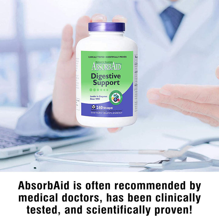 Nature's Sources AbsorbAid Digestive Enzyme Vegetarian Capsules For Digestive Support, Pack of 240's - Easy Pharmacy LLC