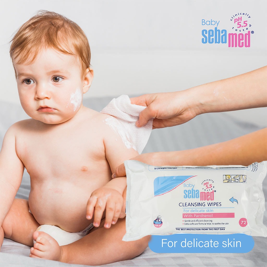 Sebamed Baby Cleansing Wet Wipes With Panthenol For Delicate Skin, Pack of 5 x 72's - Easy Pharmacy LLC