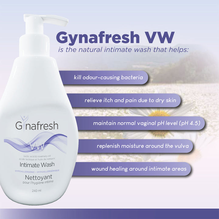 Gynafresh VW Anti-Odour Cleansing Anti-Bacterial Intimate Wash For Women 240ml - Easy Pharmacy LLC