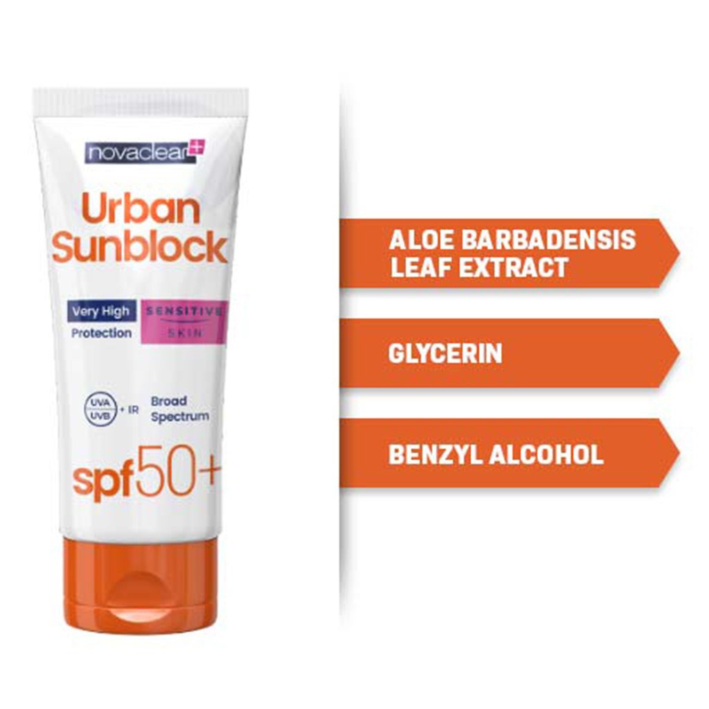 Novaclear Urban Sunblock SPF 50+ Face Sunscreen For Sensitive Skin 40ml, Value Pack of 1+2's - Easy Pharmacy LLC