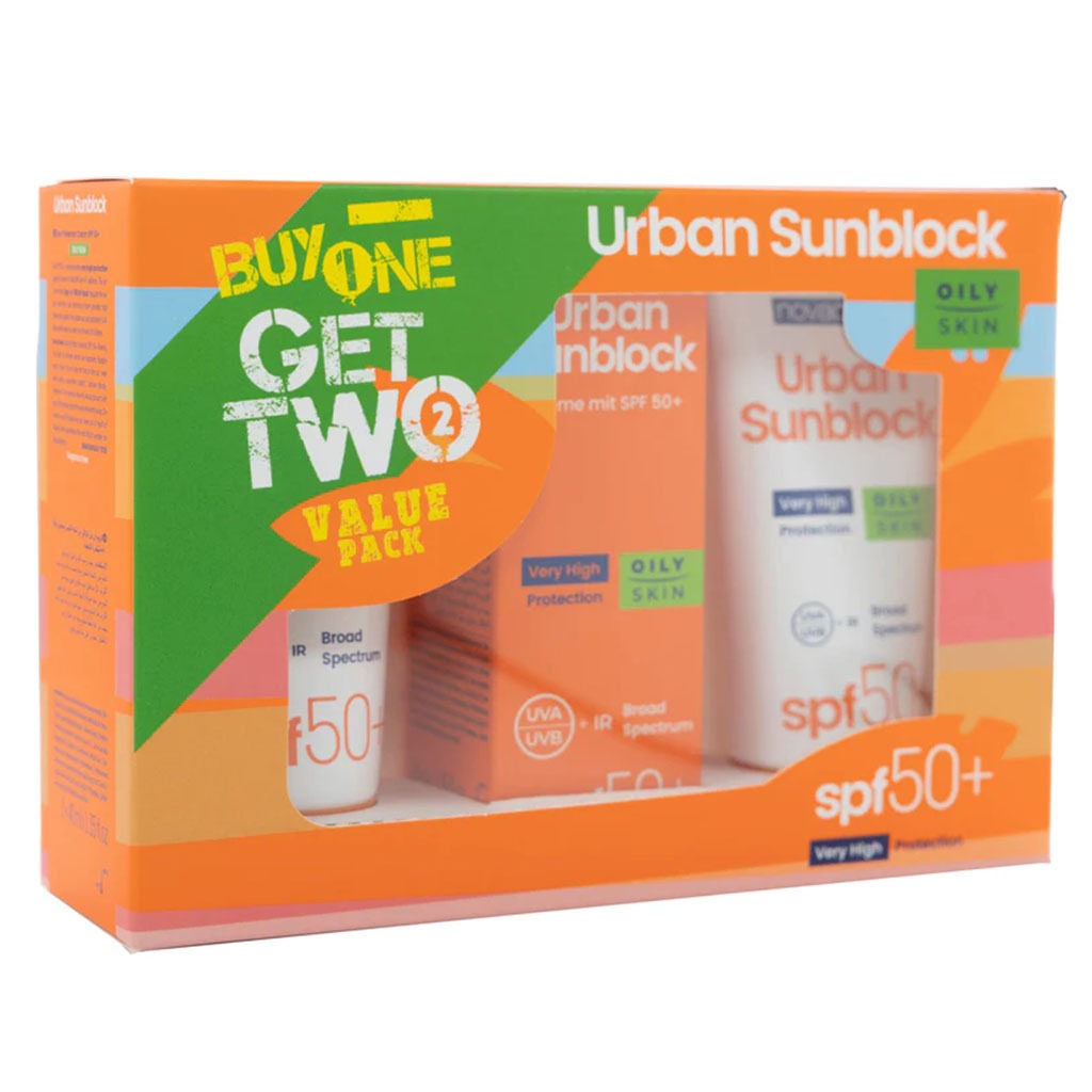 Novaclear Urban Sunblock SPF 50+ Face Sunscreen For Oily Skin 40ml, Value Pack of 1+2's - Easy Pharmacy LLC