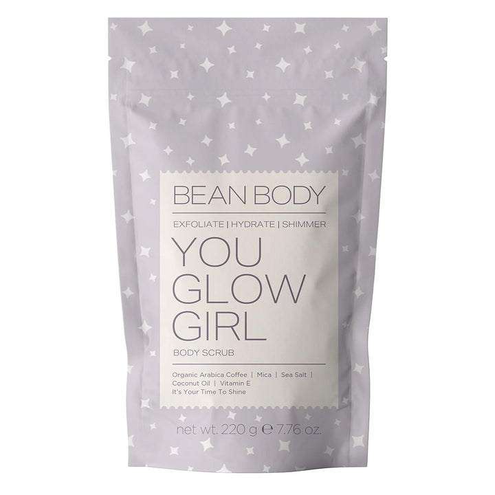 BeanBody You Glow Girl Shimmer Exfoliating Body Scrub With Coffee & Hyaluronic Acid 220g - Easy Pharmacy LLC