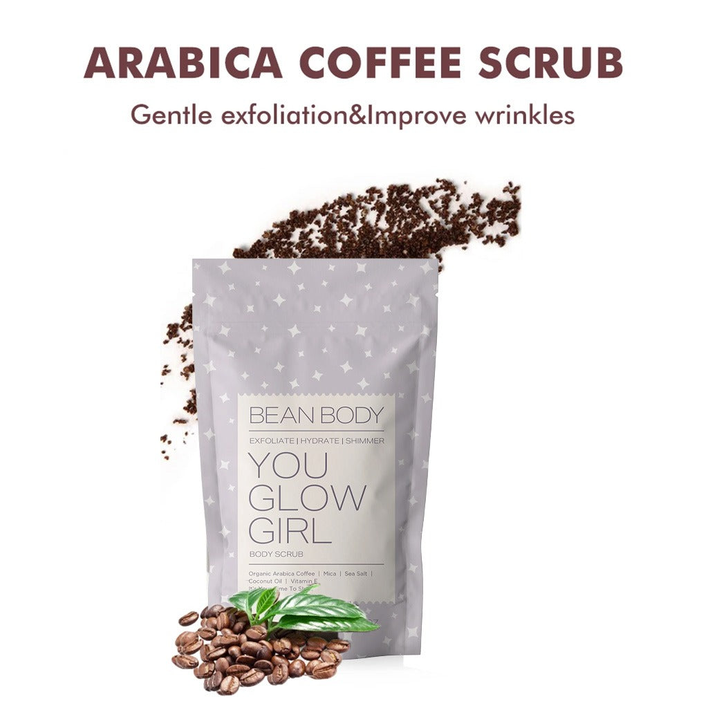 BeanBody You Glow Girl Shimmer Exfoliating Body Scrub With Coffee & Hyaluronic Acid 220g - Easy Pharmacy LLC