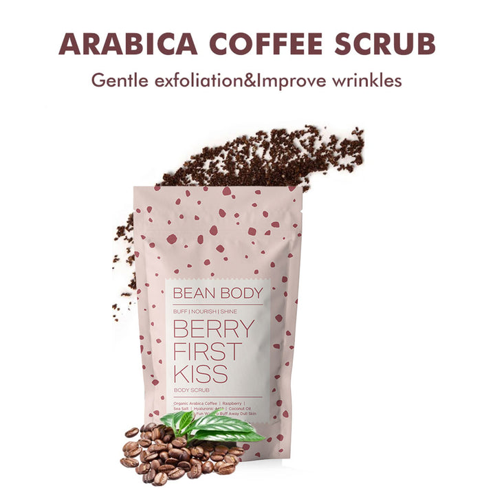 BeanBody Berry First Kiss Nourishing Body Scrub With Coffee & Raspberry 220g - Easy Pharmacy LLC