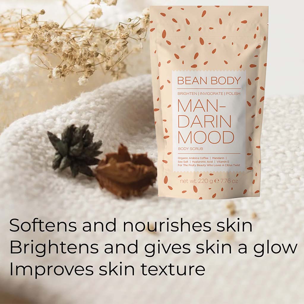 BeanBody Mandarin Mood Brightening Body Scrub 220g - Easy Pharmacy LLC