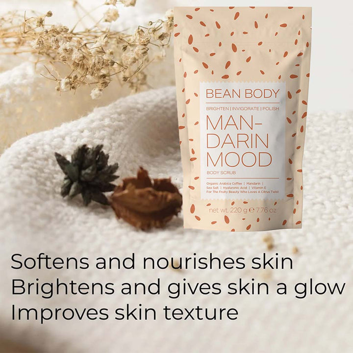 BeanBody Mandarin Mood Brightening Body Scrub 220g - Easy Pharmacy LLC