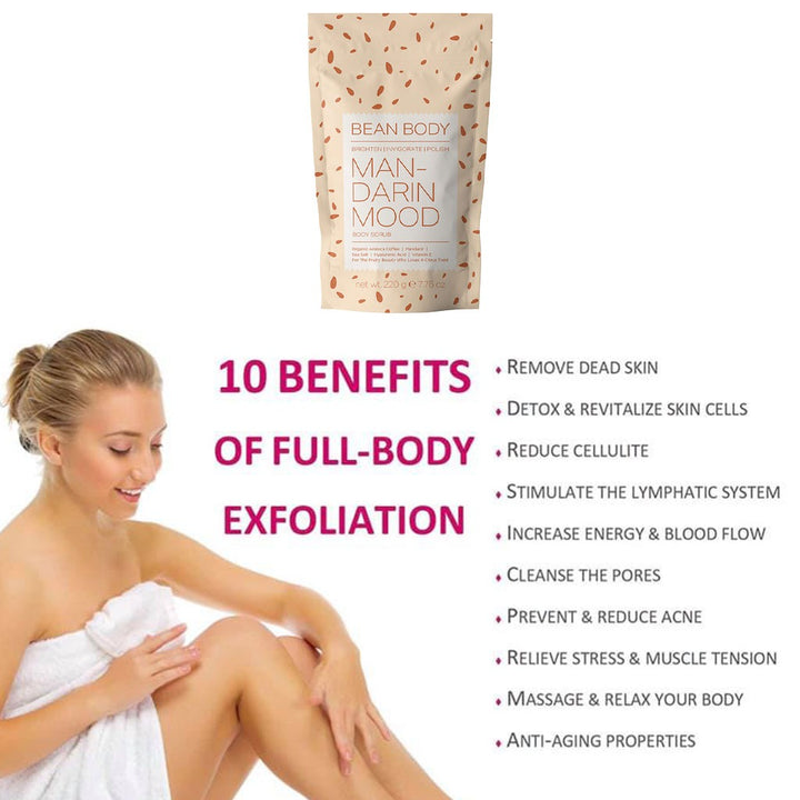 BeanBody Mandarin Mood Brightening Body Scrub 220g - Easy Pharmacy LLC