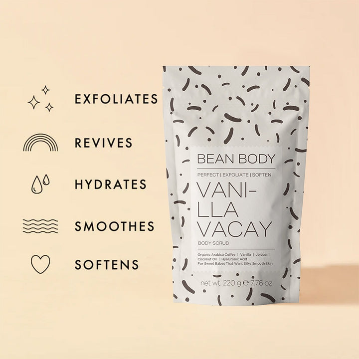 BeanBody Vanilla Vacay Exfoliating Body Scrub 220g - Easy Pharmacy LLC