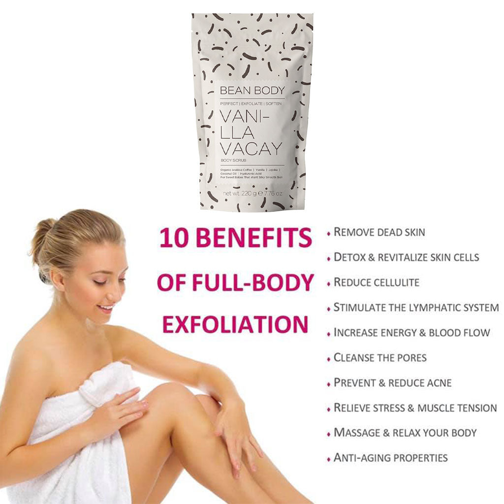 BeanBody Vanilla Vacay Exfoliating Body Scrub 220g - Easy Pharmacy LLC