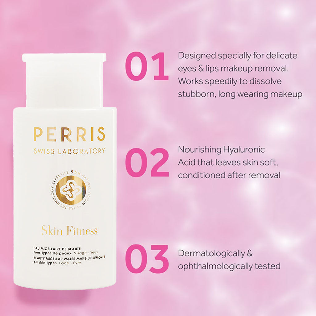 Perris Swiss Laboratory Skin Fitness Beauty Micellar Water Make Up Remover For Face & Eyes 200ml - Easy Pharmacy LLC