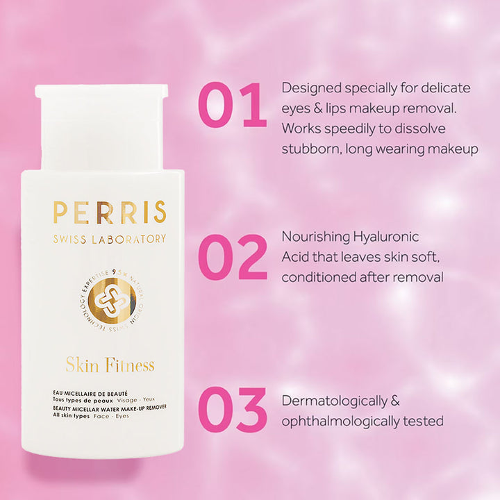 Perris Swiss Laboratory Skin Fitness Beauty Micellar Water Make Up Remover For Face & Eyes 200ml - Easy Pharmacy LLC