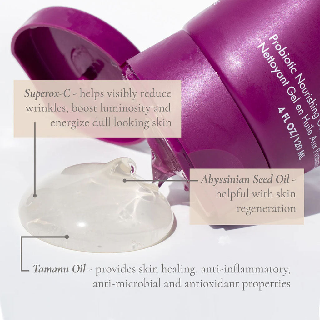 GlowBiotics Probiotic Nourishing Gel To Oil Cleanser For Dry, Normal And Sensitive Skin 120ml - Easy Pharmacy LLC