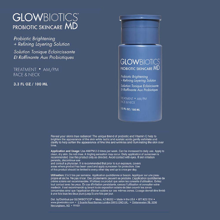 GlowBiotics Probiotic Brightening + Refining Layering Treatment Solution For Face And Neck 100ml - Easy Pharmacy LLC