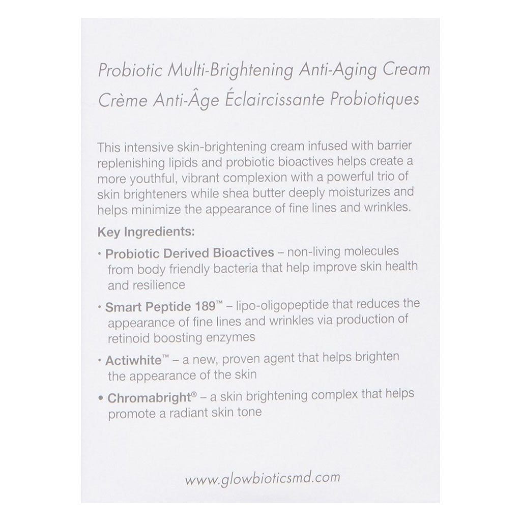 GlowBiotics Probiotic Multi-Brightening Anti-Aging Cream For Dry and Normal Skin 50ml - Easy Pharmacy LLC