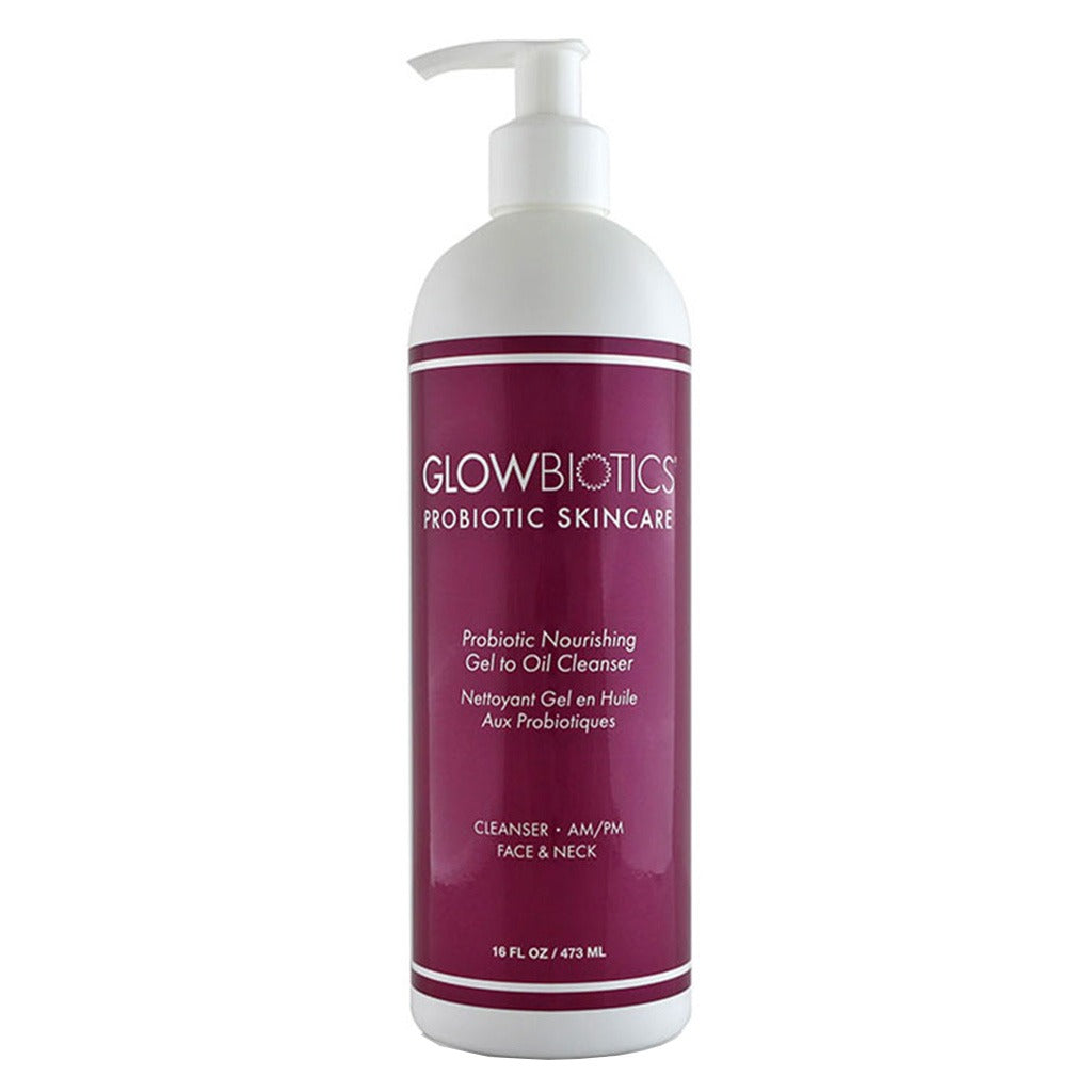 GlowBiotics Probiotic Nourishing Gel to Oil Face Cleanser For Dry, Normal & Sensitive Skin 473ml - Easy Pharmacy LLC