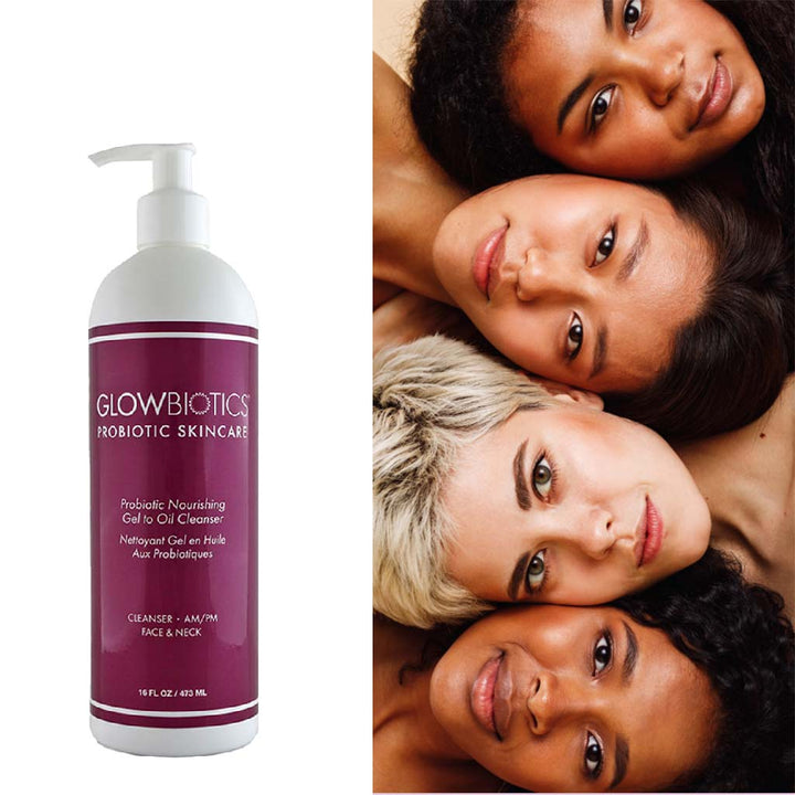 GlowBiotics Probiotic Nourishing Gel to Oil Face Cleanser For Dry, Normal & Sensitive Skin 473ml - Easy Pharmacy LLC