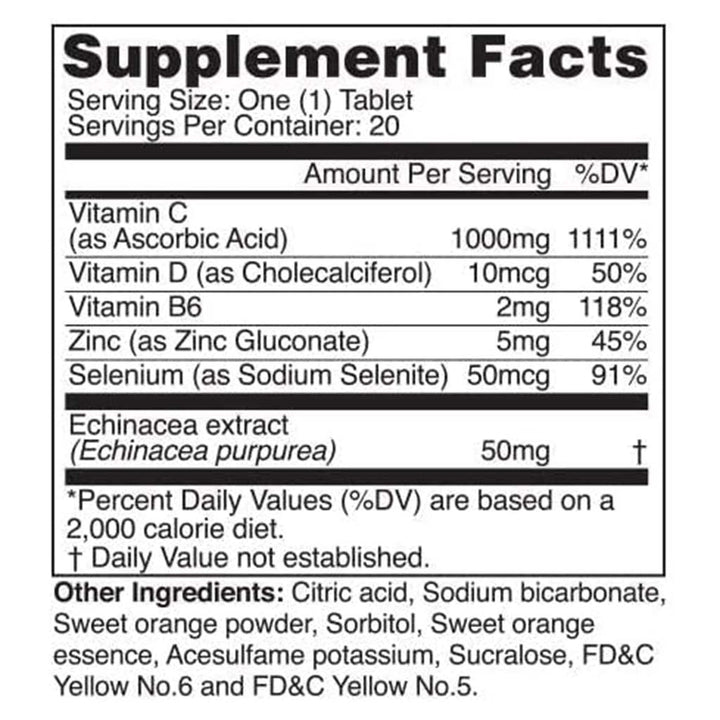 Natural Fervor Vitalshield Immune Support Effervescent Tablets, Pack of 20's - Easy Pharmacy LLC