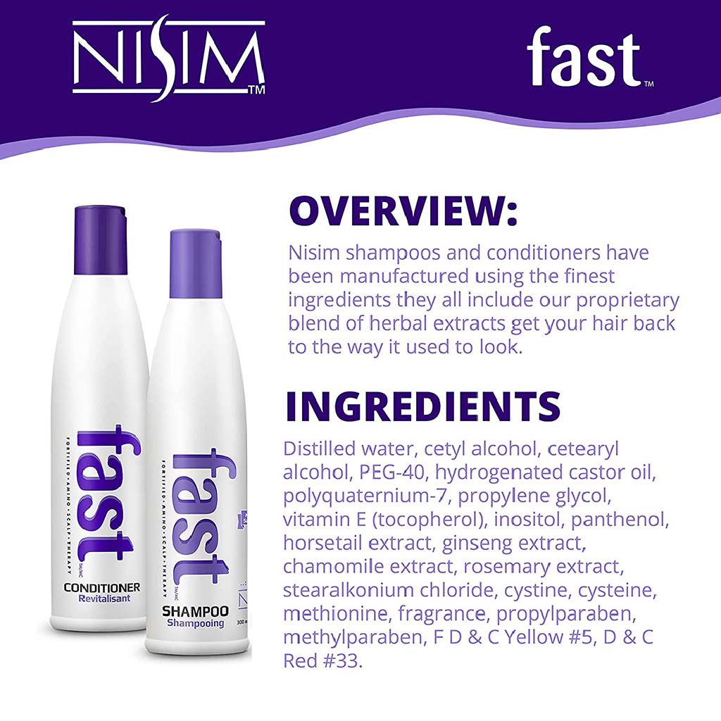 Nisim FAST Fortified Amino Scalp Therapy 300ml Sulfate Free Shampoo & Conditioner, Pack of 2's - Easy Pharmacy LLC
