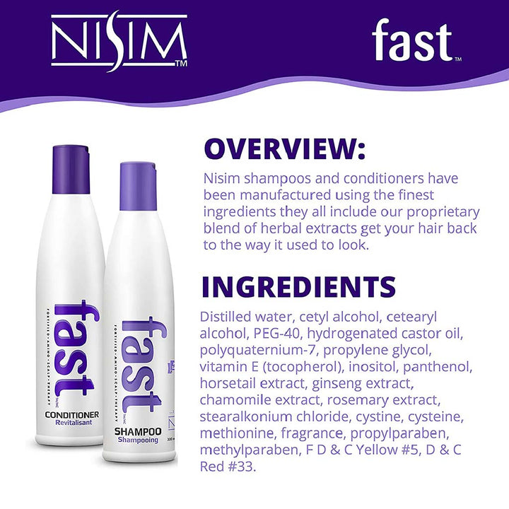Nisim FAST Fortified Amino Scalp Therapy 300ml Sulfate Free Shampoo & Conditioner, Pack of 2's - Easy Pharmacy LLC