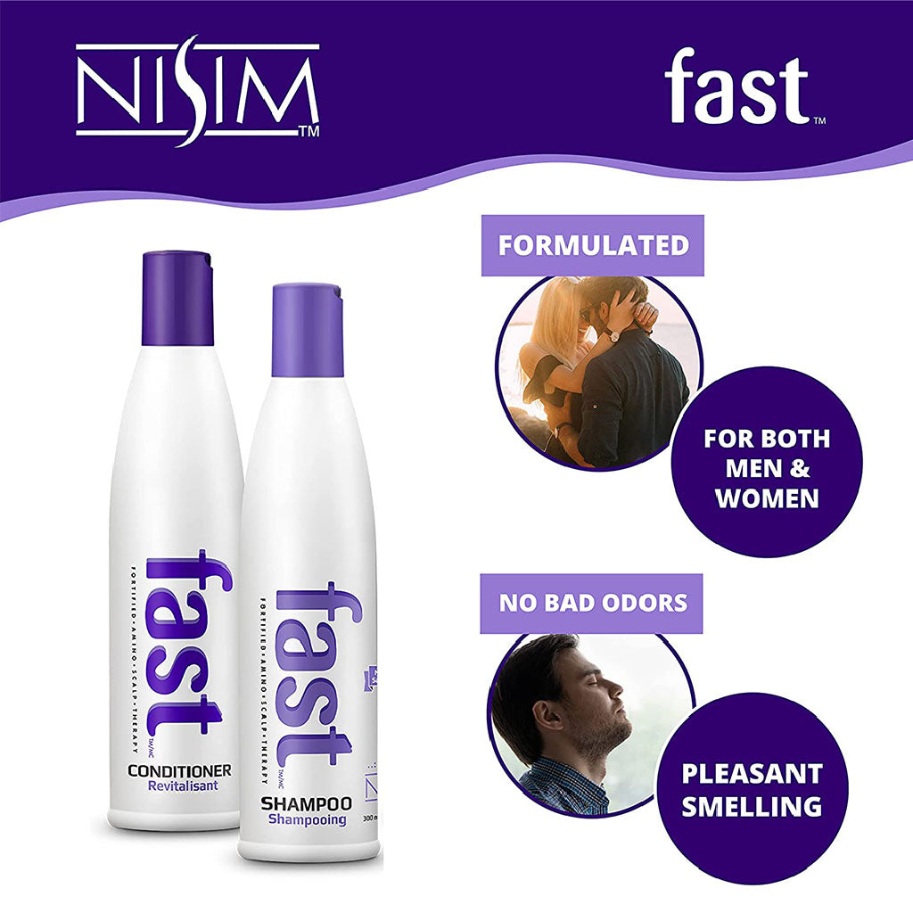 Nisim FAST Fortified Amino Scalp Therapy 300ml Sulfate Free Shampoo & Conditioner, Pack of 2's - Easy Pharmacy LLC