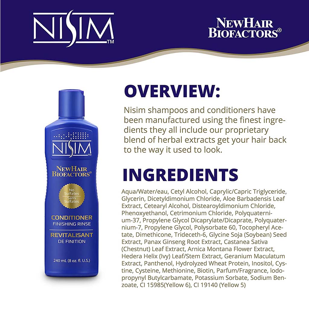 Nisim NewHair Biofactors Finishing Rinse Sulfate Free Conditioner 240ml - Easy Pharmacy LLC