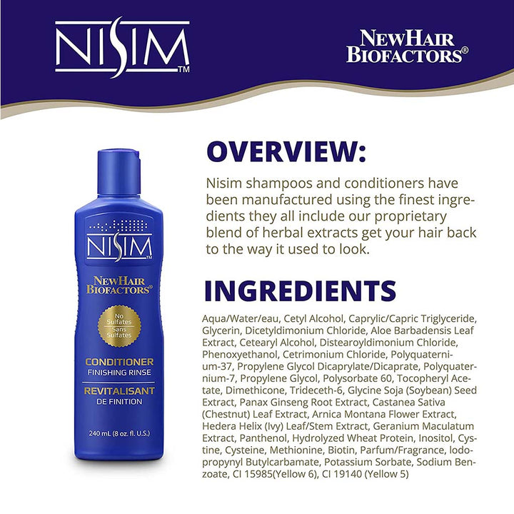 Nisim NewHair Biofactors Finishing Rinse Sulfate Free Conditioner 240ml - Easy Pharmacy LLC