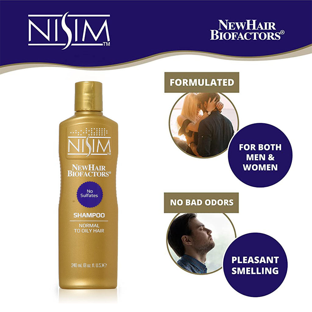 Nisim NewHair Biofactors Sulphate Free Shampoo For Normal To Oily Hair 240ml - Easy Pharmacy LLC