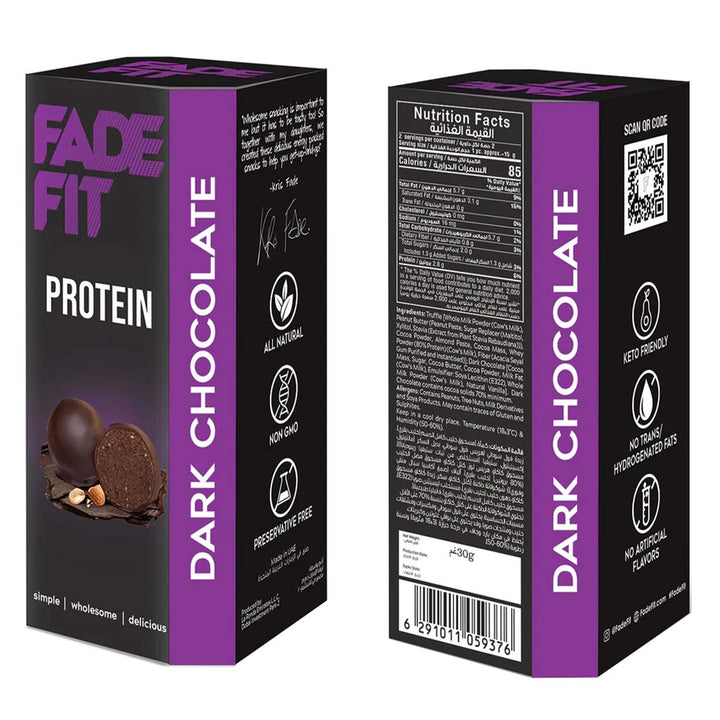 Fade Fit Protein Balls Snack, Dark Chocolate 30g - Easy Pharmacy LLC