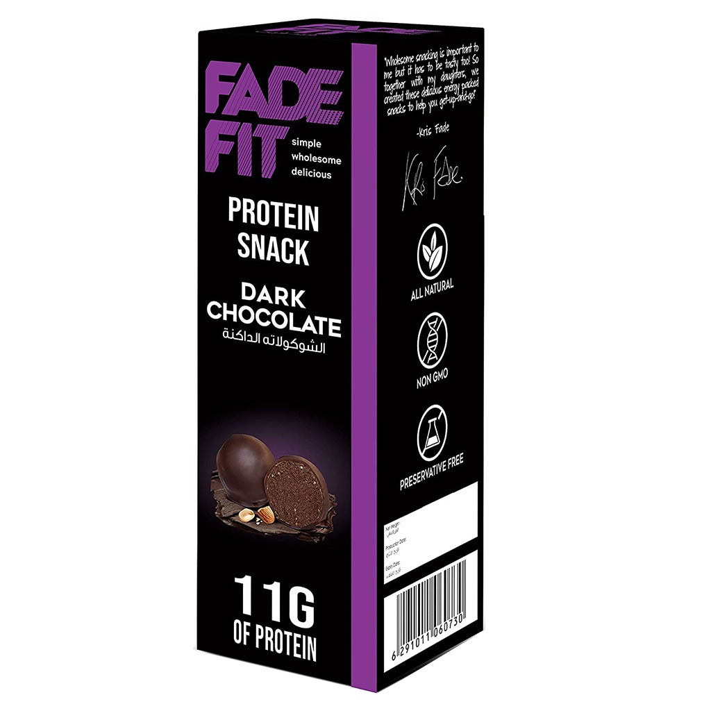 Fade Fit Protein Balls Snack, Dark Chocolate 60g - Easy Pharmacy LLC