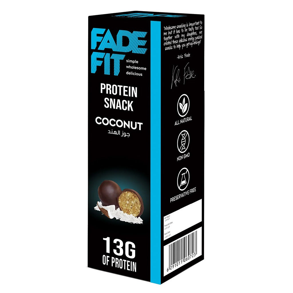 Fade Fit Protein Balls Snack, Coconut 60g - Easy Pharmacy LLC