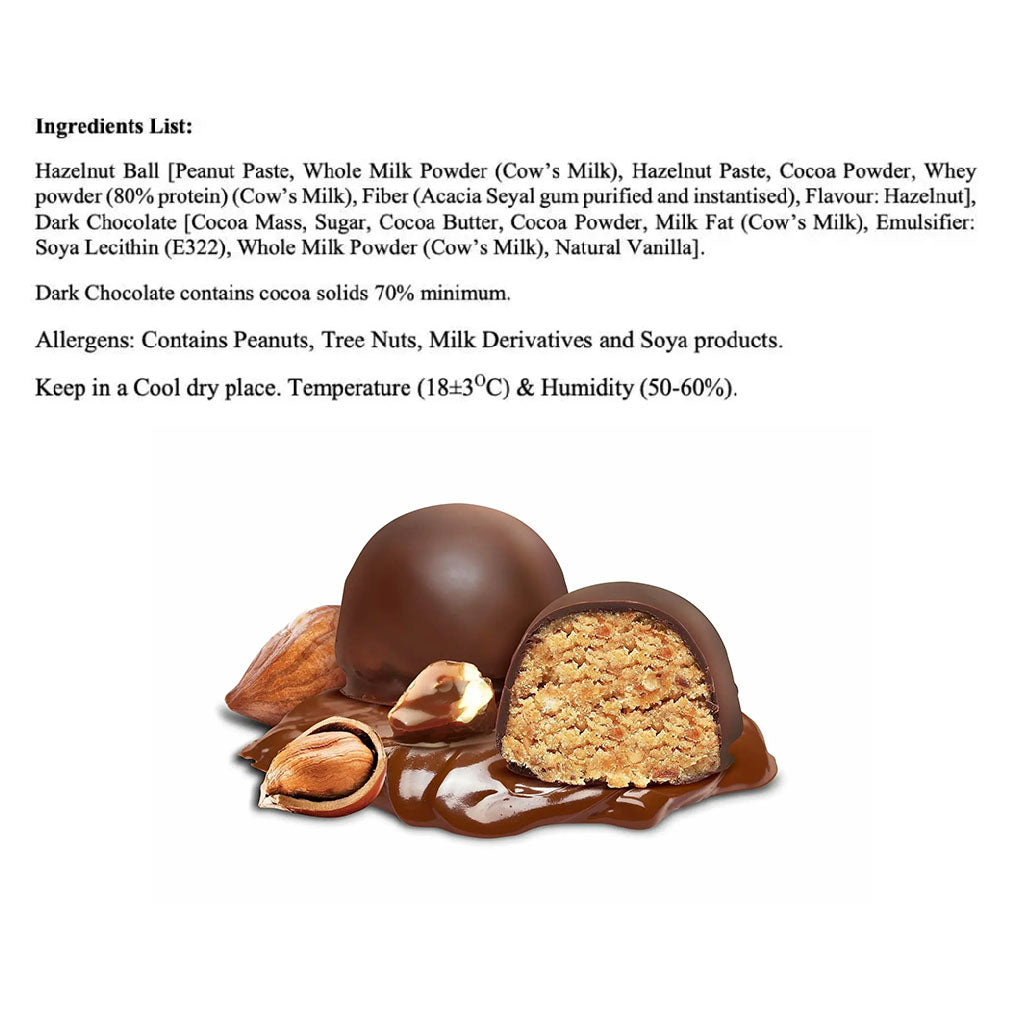 Fade Fit Protein Balls Snack, Hazelnut 60g - Easy Pharmacy LLC