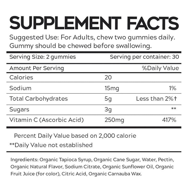 Fade Fit Gelatin-Free Vitamin C Adult Gummies For Antioxidant & Immune Support, Pack of 60's - Easy Pharmacy LLC