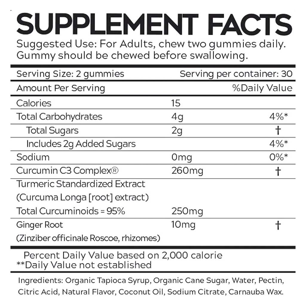 Fade Fit Gelatin-Free Turmeric - Ginger Adult Gummies For Healthy Muscles & Joints, Pack of 60's - Easy Pharmacy LLC