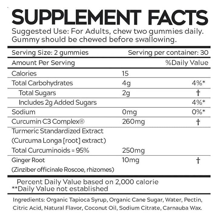 Fade Fit Gelatin-Free Turmeric - Ginger Adult Gummies For Healthy Muscles & Joints, Pack of 60's - Easy Pharmacy LLC