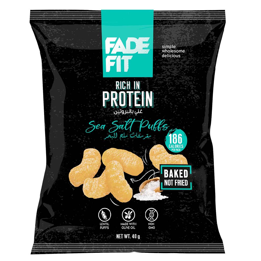 Fade Fit Rich In Protein Sea Salt Baked Puffs 40g - Easy Pharmacy LLC